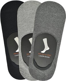 Eastern Club Anti-Slip Unisex Cotton Invisible No show Cotton Loafer Socks with anti slip silicon grip ( Pack of 3)