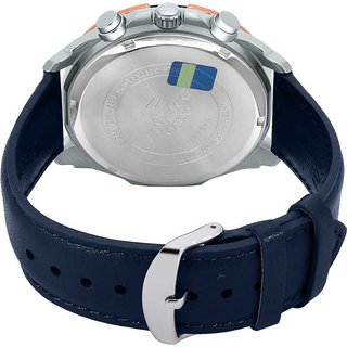 men fashion ex306 blue leather analog men's watch