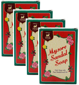 Mysore Sandal Soap Pure Sandalwood Oil 75gm Pack Of 4