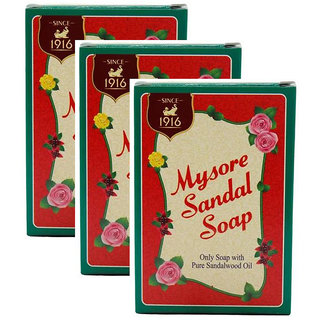 Mysore Sandal Soap Pure Sandalwood Oil 75gm Pack Of 3 Mysore Sandal Soap Pure Sandalwood Oil 75gm Pack Of 3