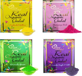 Arham Herbal Real Organic Gulal  Pack of 4 Holi Color Powder (Multi)