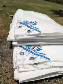 TUFFPAULIN Tarpaulin Waterproof UV Treated 100 Virgin Quality 120 GSM is 146112016 Approved (White) (24FTX18FT, White)