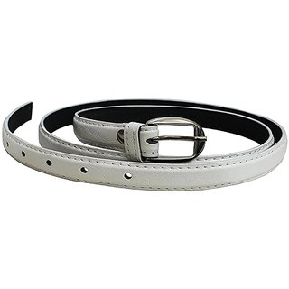 Women Casual White Artificial Leather Belt
