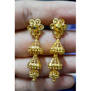                       luv fashion Tradtional 1gm jumkhi gold n micron plated                                              