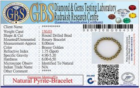 KESAR ZEMS Natural Pyrite Stone Stretchable Bracelet With Certificate For Unisex  (10 x 2 x 1 CM)