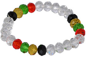 KESAR ZEMS Multi Crystal /Sphatik Stone Stretchable Bracelet  For Unisex  (10 x 2 x 1 CM) Clear