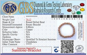 KESAR ZEMS SunStone Stretchable Bracelet With Certificate For Unisex  (10 x 2 x 1 CM) Copper colore.