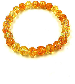 Jinanshi Fashions Natural Citrine Stone Bracelet Stretchable Bracelet  For Unisex  (10 x 2 x 1 CM) Orange.