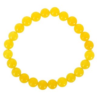 KESAR ZEMS Hakik Agate Yellow Colour Stretchable Bracelet For Unisex (10 x 2 x 1 CM)