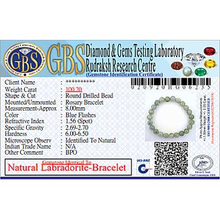 KESAR ZEMS Natural Labradorite Stone Stretchable Bracelet With Certificate For Unisex  (10 x 2 x 1 CM) Blue Flashes.