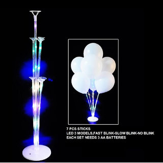                       Hippity Hop LED Balloon Stand with Sticks and Holder Cups Lightup Balloon Stand (1 pc Random Colors)                                              