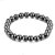 Jinanshi Fashions Natural Magnet Grey Colour Stretchable Bracelet For Unisex (10 x 2 x 1 CM)