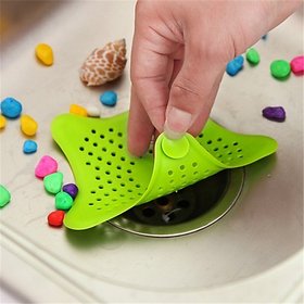 Mugdha Enterprise  Silicone Star Shape Drain Hair Catcher, Kitchen Sink Strainer -Sink Stopper pack of 1