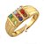 GEMSPOWER Navratan Ring Gold Ring for Men  Women 9 Gemstone Unisex Ring Brass Gold Plated Ring