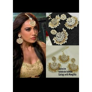 Chandbali and tikka set sale