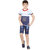 HRR Boys Festive Supreme Blue Tshirt With Stretchable Denim Half pant