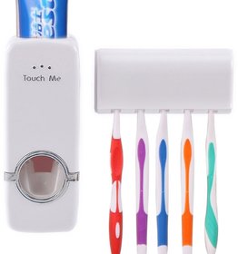 Mugdha Enterprise Automatic Toothpaste Dispenser and 5 Toothbrush Holder 1 pcs