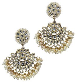 Kundan Pearl Chandbali Elegant Earrings Set
