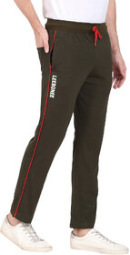 Leebonee Men's PC Sinker Solid Olive Track Pant with Side Zip Pockets and Back Pocket