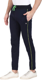 Leebonee Men's PC Sinker Solid Navy Blue Track Pant with Side Zip Pockets and Back Pocket