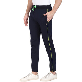 Leebonee Men's PC Sinker Solid Navy Blue Track Pant with Side Zip Pockets and Back Pocket
