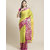 Sharda Creation Women's Yellow Embellished With Blouse Saree