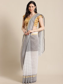 Sharda Creation Women's White Washed With Blouse Saree