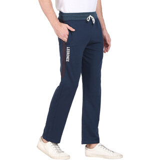                       Leebonee Men's PC Terry Solid Air Force Blue Track Pant with Side Zip Pockets and Back Pocket                                              