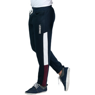                       Leebonee Men's Fleece Solid Track Pant with Side Zip Pockets and Back Pocket                                              