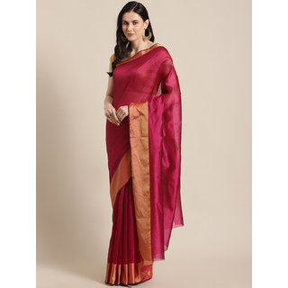                       Sharda Creation Women's Pink Washed With Blouse Saree                                              