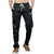Leebonee Men's Dri Fit Solid Black Track Pant with Side Zip Pockets and Back Pocket