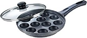 Prestige Select Plus Non-Stick Paniyarakkal with Lid (240 mm, Black)- Gas Top Compatible only
