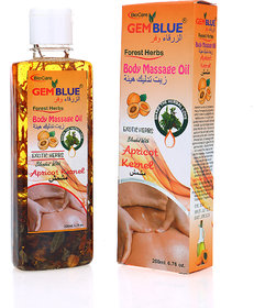 Gemblue Biocare Apricot Kernal Massage Oil 200ml, To Relieve stress  anxiety on the body, Suitable for All Skin Types