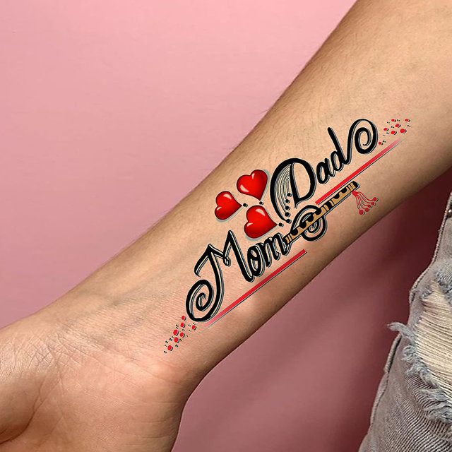 Buy Mom Heart With Dad Tattoo Temporary Body Waterproof Boy And Girl Tattoo Vt18 Online Get 71 Off