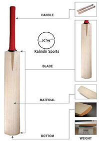 Kalindri Sports Wooden Cricket Bat Popular Willow for Tennis, Rubber Ball (2 Number, Plain)