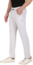 Leebonee Men's PC Terry Solid White Track Pant with Side Zip Pockets and Back Pocket