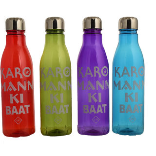                       Karo Mann Ki Baat Water Bottle Set of 4                                              
