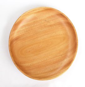 Agri Club Neem Wood Dinner Plate Round Handmade 100 Natural