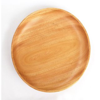 Agri Club Neem Wood Dinner Plate Round Handmade 100 Natural