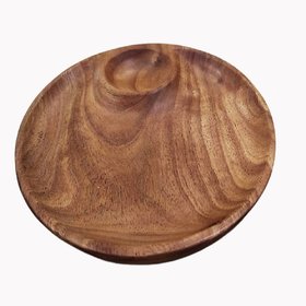 Agri club Neem Wood Dinner Plate Inside Bowl  Handmade  100 Natural