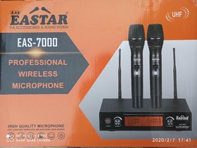 EASTAR EAS-7000 UHF DUAL HANDLED CORDLESS/WIRELESS MICROPHONE WITH RECIEVER