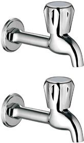 Drizzle Conti Long Body Bib Cock Brass, Bathroom Tap With Quarter Turn, Foam Flow (Pack of 2 Pieces)
