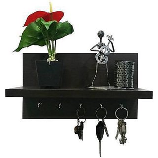                       onlinecraft wooden wall keyholder (ch2399) black                                              