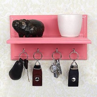 onlinecraft wooden wall keyholder (ch2401) pink