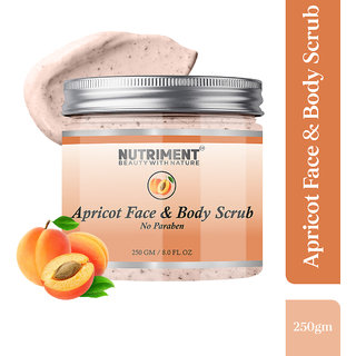 Nutriment Apricot Scrub 250gram, for Removing Blackheads  Revitalises Healthy Glowing Skin, for all Skin Types