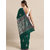 Vastranand Teal Green & Silver-Toned Silk Blend Woven Design Banarasi Saree