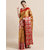 Vastranand Gold-Toned & Red Silk Blend Solid Kanjeevaram Saree