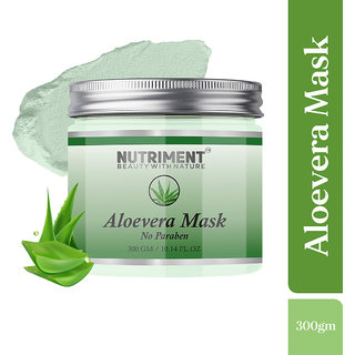 Nutriment Aloevera Mask 300gram, for Hydrating Skin, Removing Oil and Improves Pores, for all Skin Types