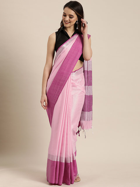 Buy Linen Blend Saree at Amazon.in