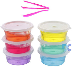FC 6 pc Colorful Crystal Slime for Kids(Boys,Girls)